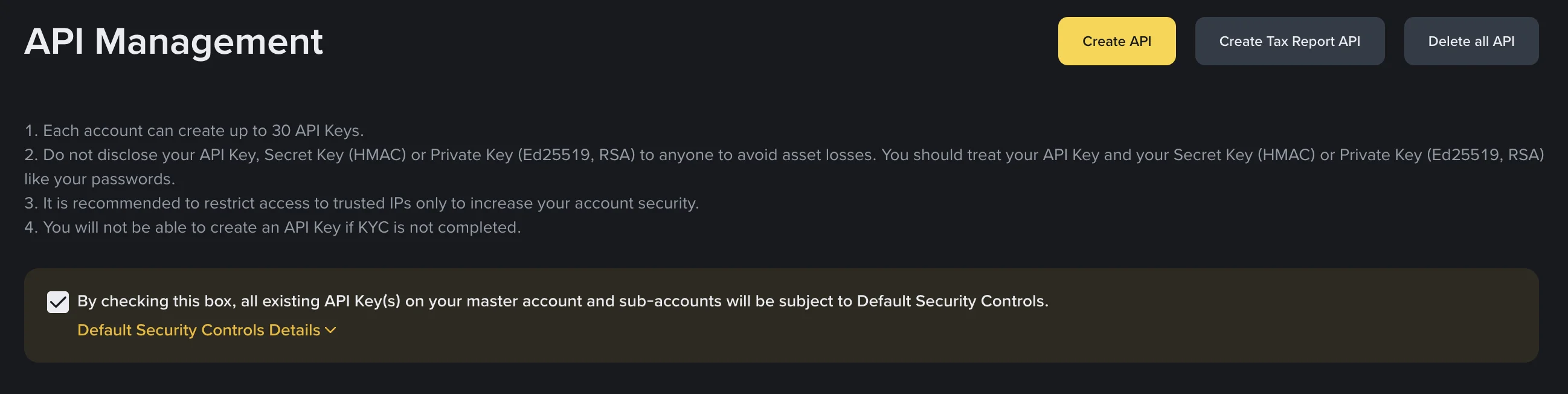 Step 2 - API Management default controls
