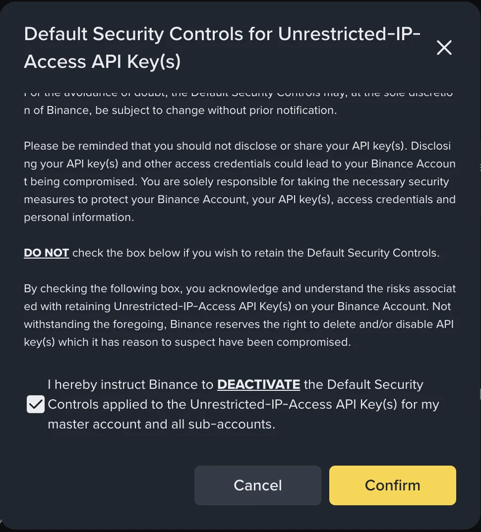 Step 2 - Confirm deactivation modal