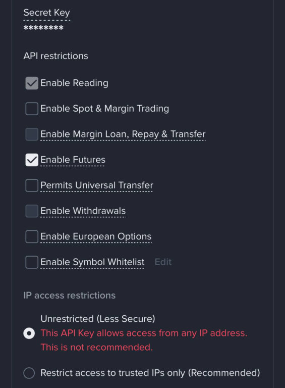 App Step 2 - Risk warning modal