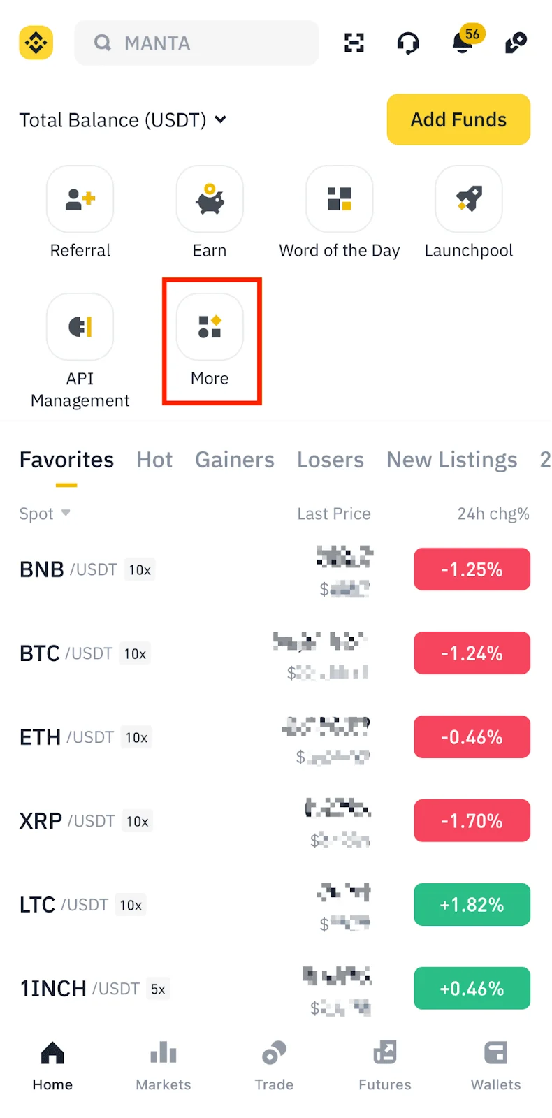 App Step 1 - Open Binance Pro