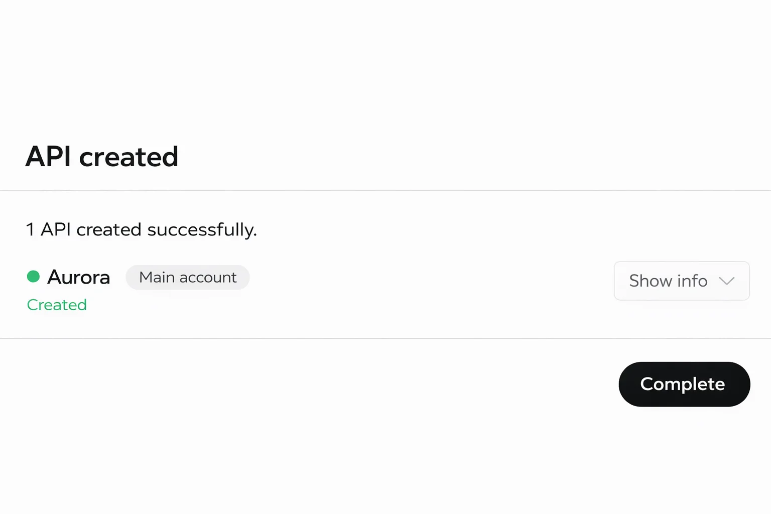 Step 6 - Show API info