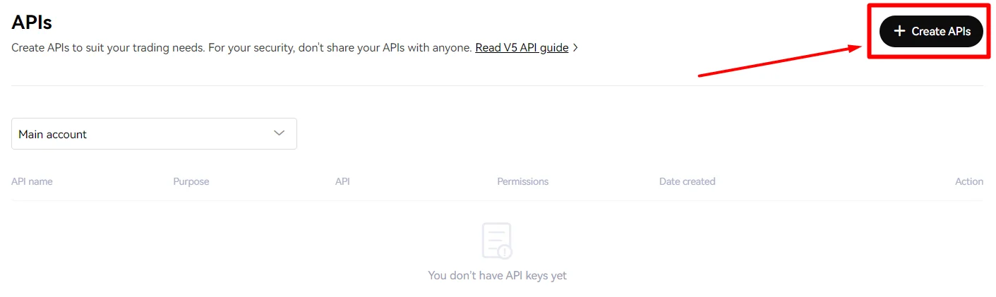 Step 2 - Click create API