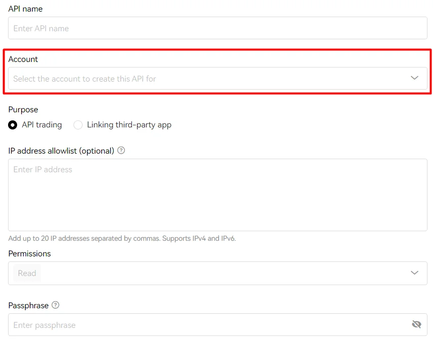 Step 3 - Choose account